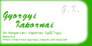 gyorgyi kapornai business card